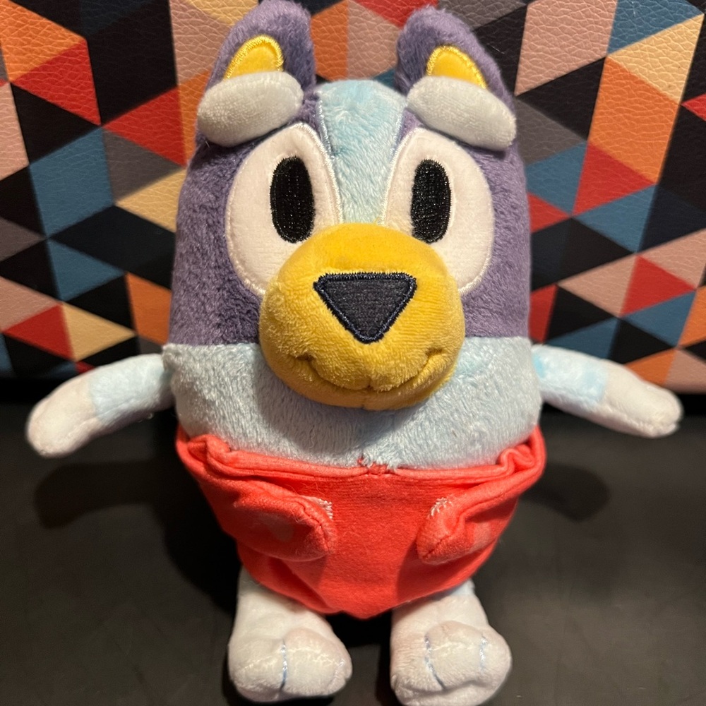 Bluey & Friends Baby Bluey 6.5" Plush Blue Dog Red Diaper 2018 Moose Toys